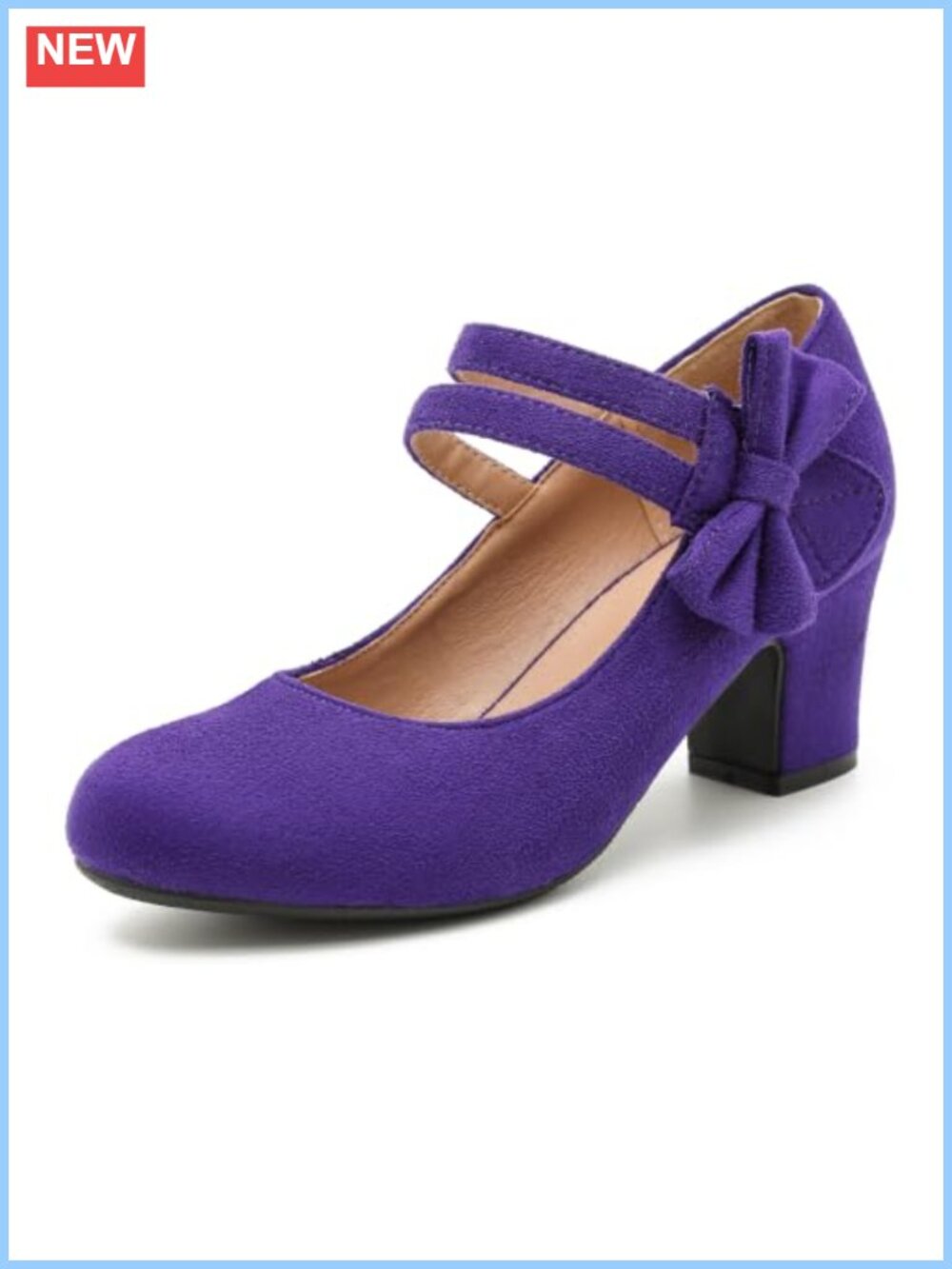 Mary Jane Heels Bow Block Pumps Closed Round Toe Dress Wedding Shoes